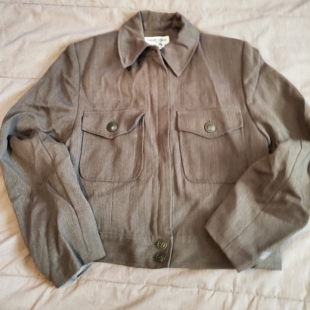 Focus 2000 By Charles Glueck Women’s Wool Military Sz 8 Jacket Grunge